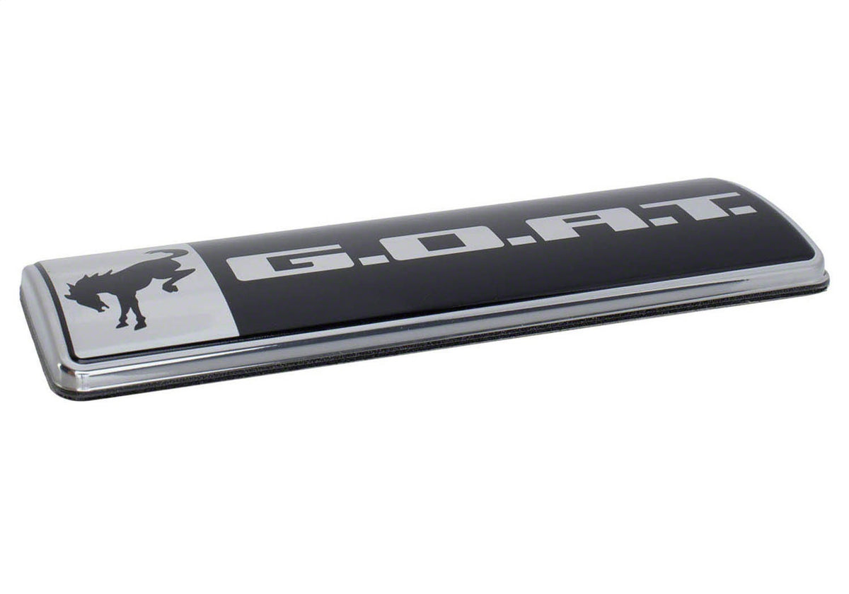 Ford Performance Bronco/Bronco Sport G.O.A.T. Badge-Black/Chrome — in use (FRPM-1447-GOAT)