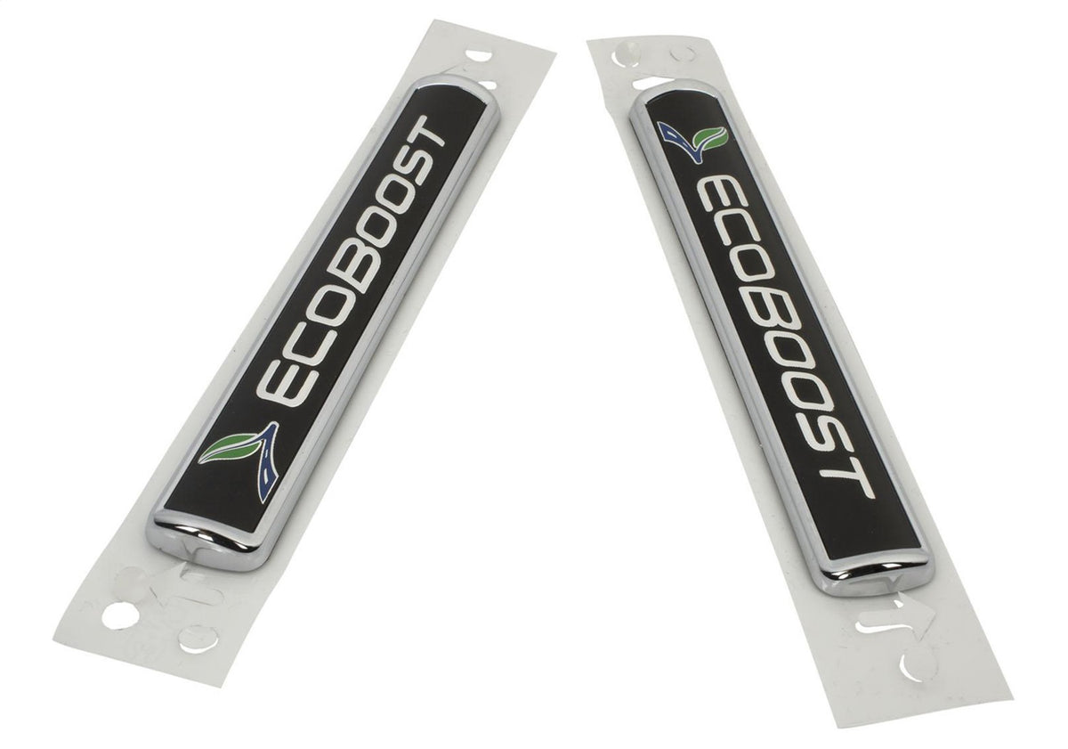 Ford Performance EcoBoost Emblems/Badges-Black And Silver-Pair — additional view (FRPM-1447-EBBLK)