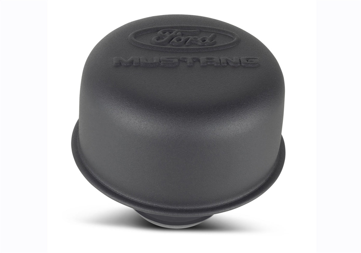 Ford Performance Ford Mustang Logo Air Breather Cap: Black Crinkle Finish — alternate view (FRP302-221)