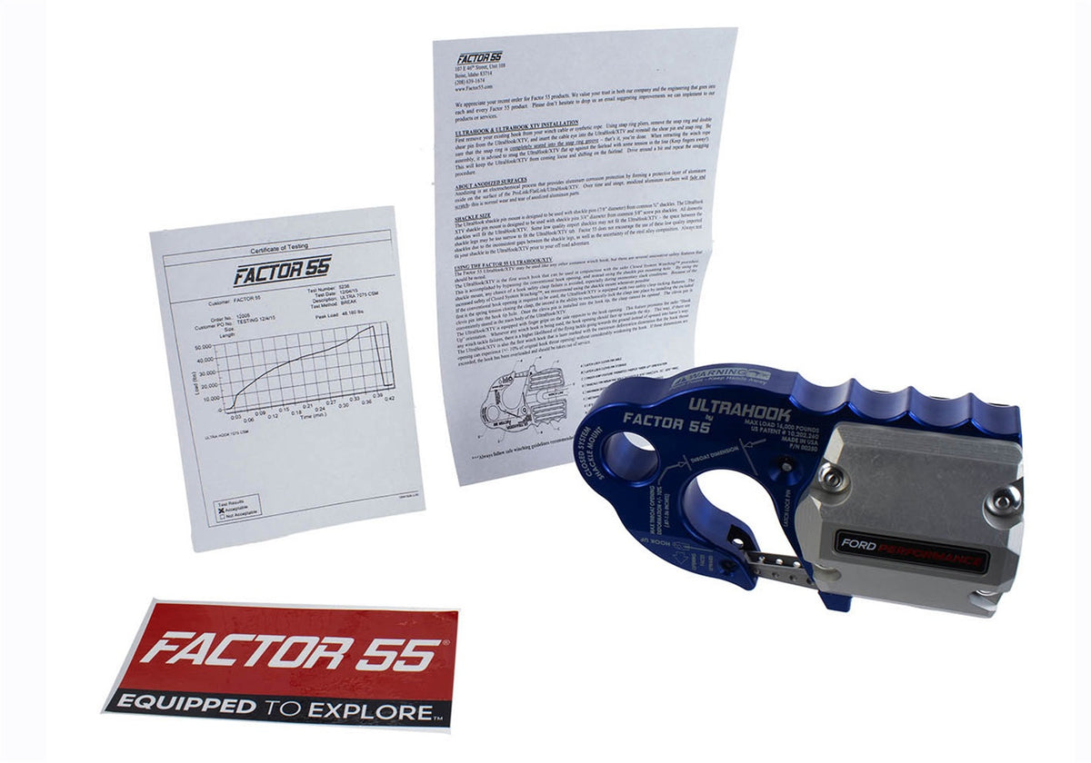 Ford Performance Ford Performance By Factor 55 Blue Ultrahook — in use (FRPM-1821-UHB)