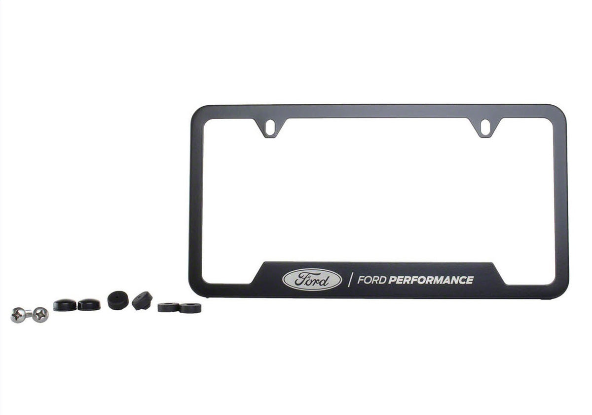 Ford Performance Ford Performance License Plate Frame-Black Stainless Steel — detail (FRPM-1828-SS304BK)