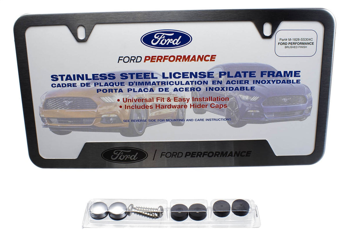 Ford Performance Ford Performance License Plate Frame-Brushed Stainless Steel — alternate view (FRPM-1828-SS304C)