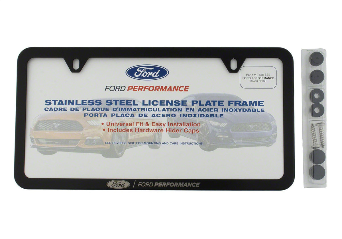 Ford Performance Ford Performance Slim License Plate Frame-Black Stainless Steel — alternate view (FRPM-1828-SSB)