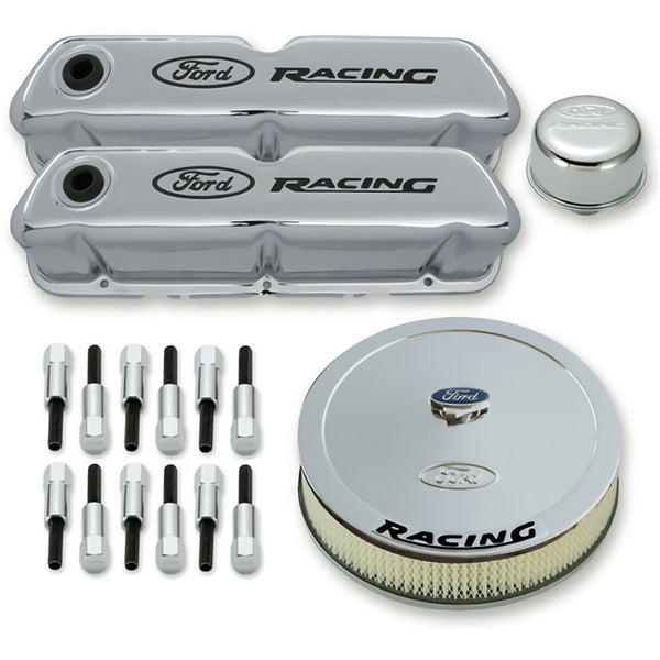 Ford Performance Ford Racing Complete Dress Up Kit, Chrome Finish With Black Emblems (FRP302-510)