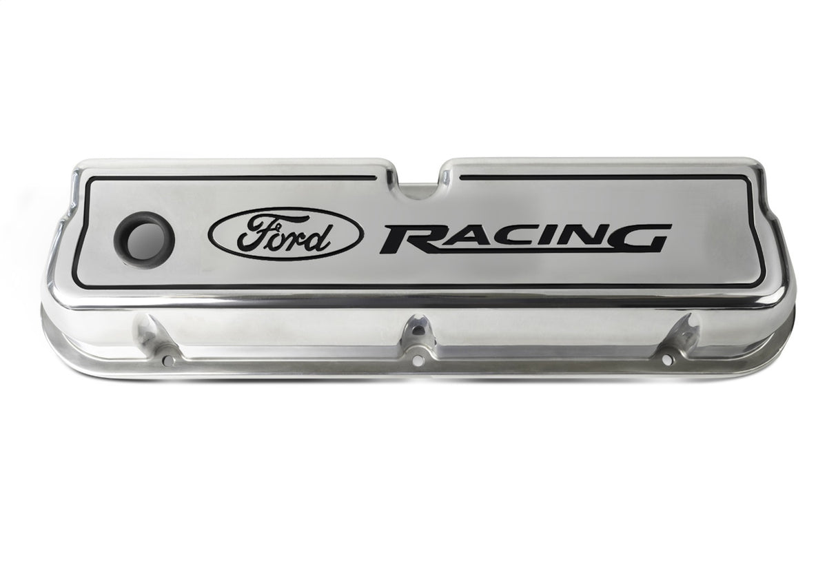 Ford Performance Ford Racing Logo Die-Cast Valve Covers Polished — detail (FRP302-001)