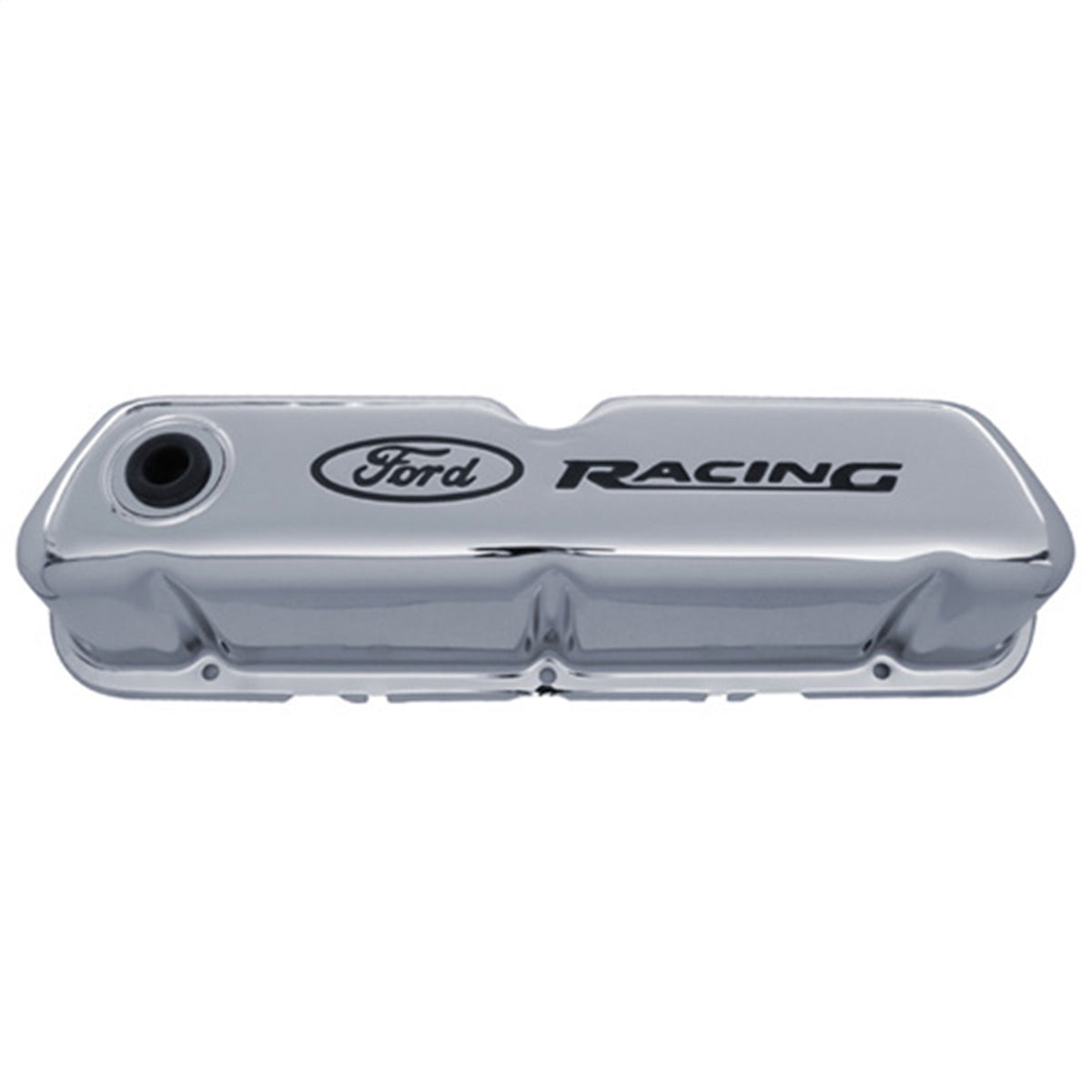 Ford Performance Ford Racing Logo Stamped Steel Valve Covers Chrome (FRP302-071)