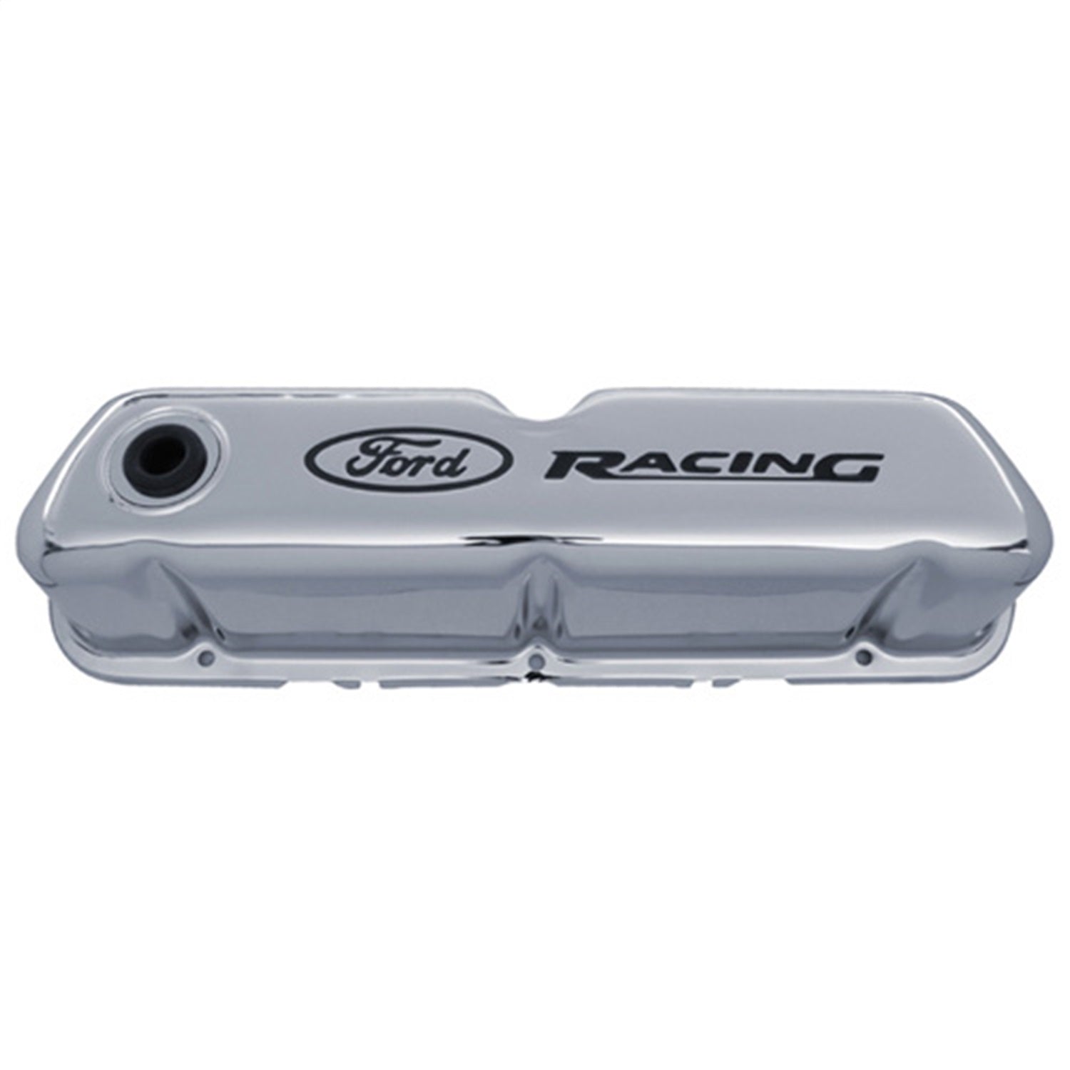 Ford Performance Ford Racing Logo Stamped Steel Valve Covers Chrome (FRP302-071)