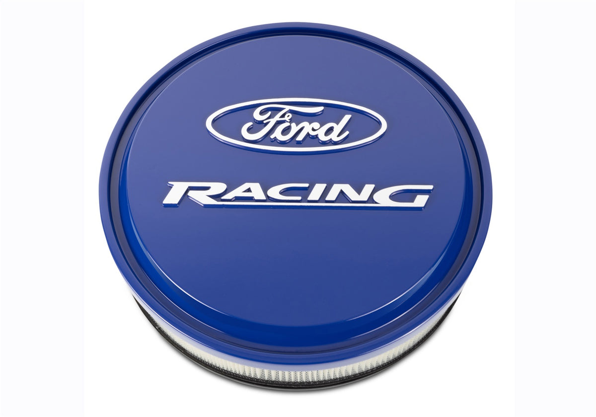 Ford Performance Ford Racing Slant Edge Air Cleaner Blue — in use (FRP302-381)