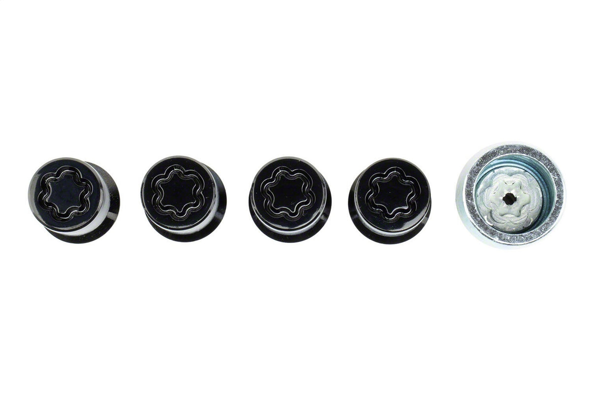 Ford Performance M12 X 1.5 Black Security Lug Nut Kit of 4 — in use (FRPM-1A043-B)