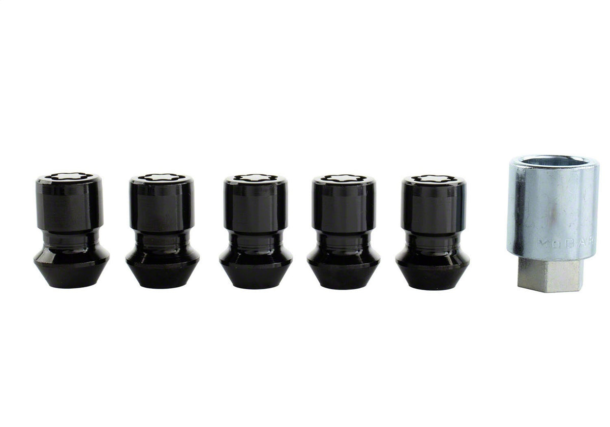 Ford Performance M12X1.5 Black Security Lug Nut Kit of 5 — detail (FRPM-1A043-B5)
