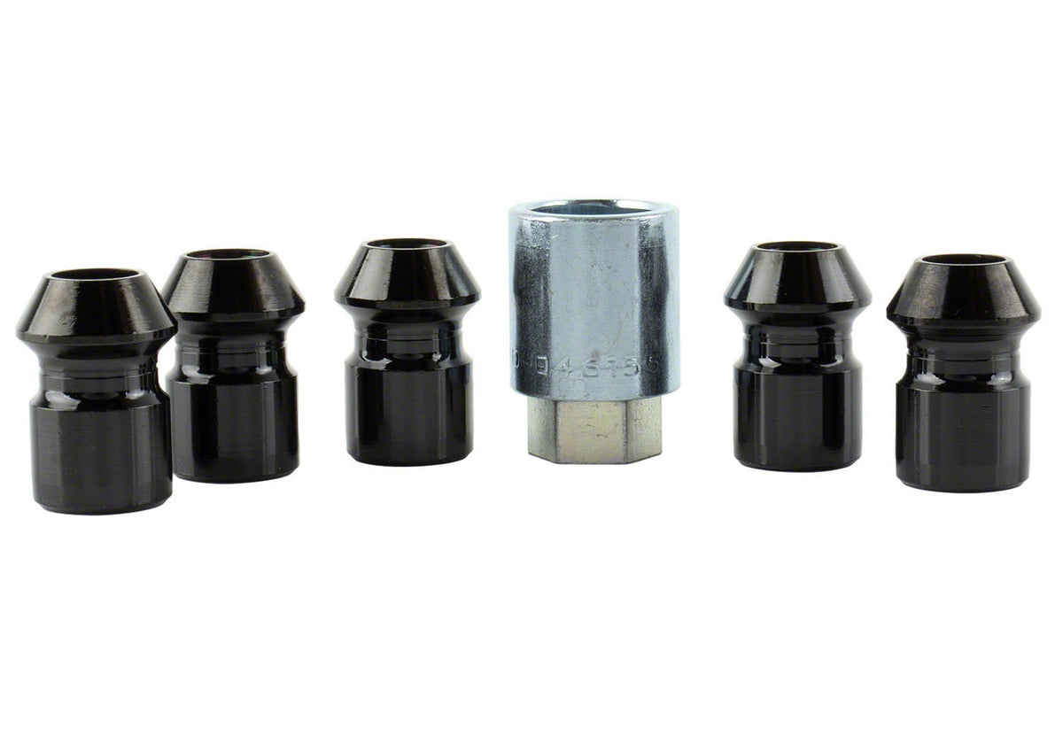 Ford Performance M12X1.5 Black Security Lug Nut Kit of 5 — in use (FRPM-1A043-B5)