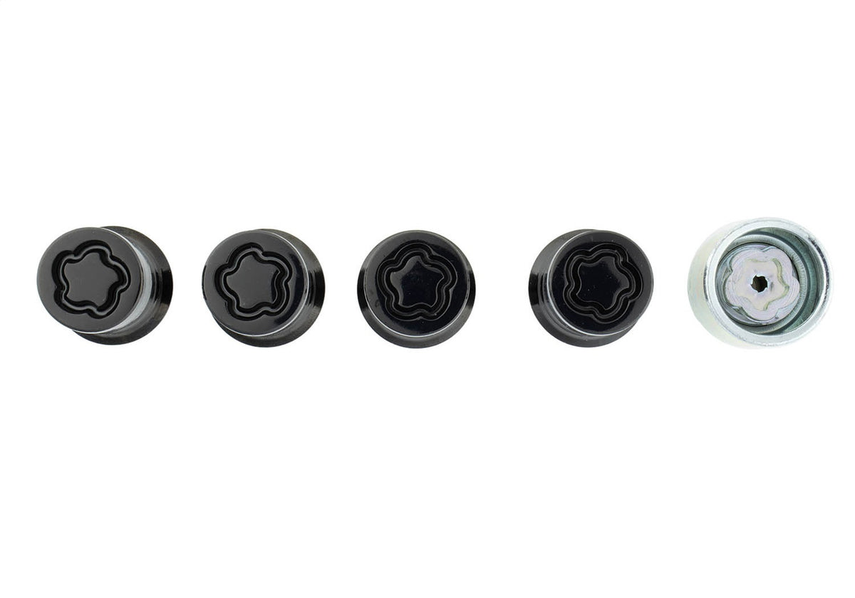 Ford Performance M14 X 1.5 Black Security Lug Nut Kit of 4 — in use (FRPM-1A043-A)