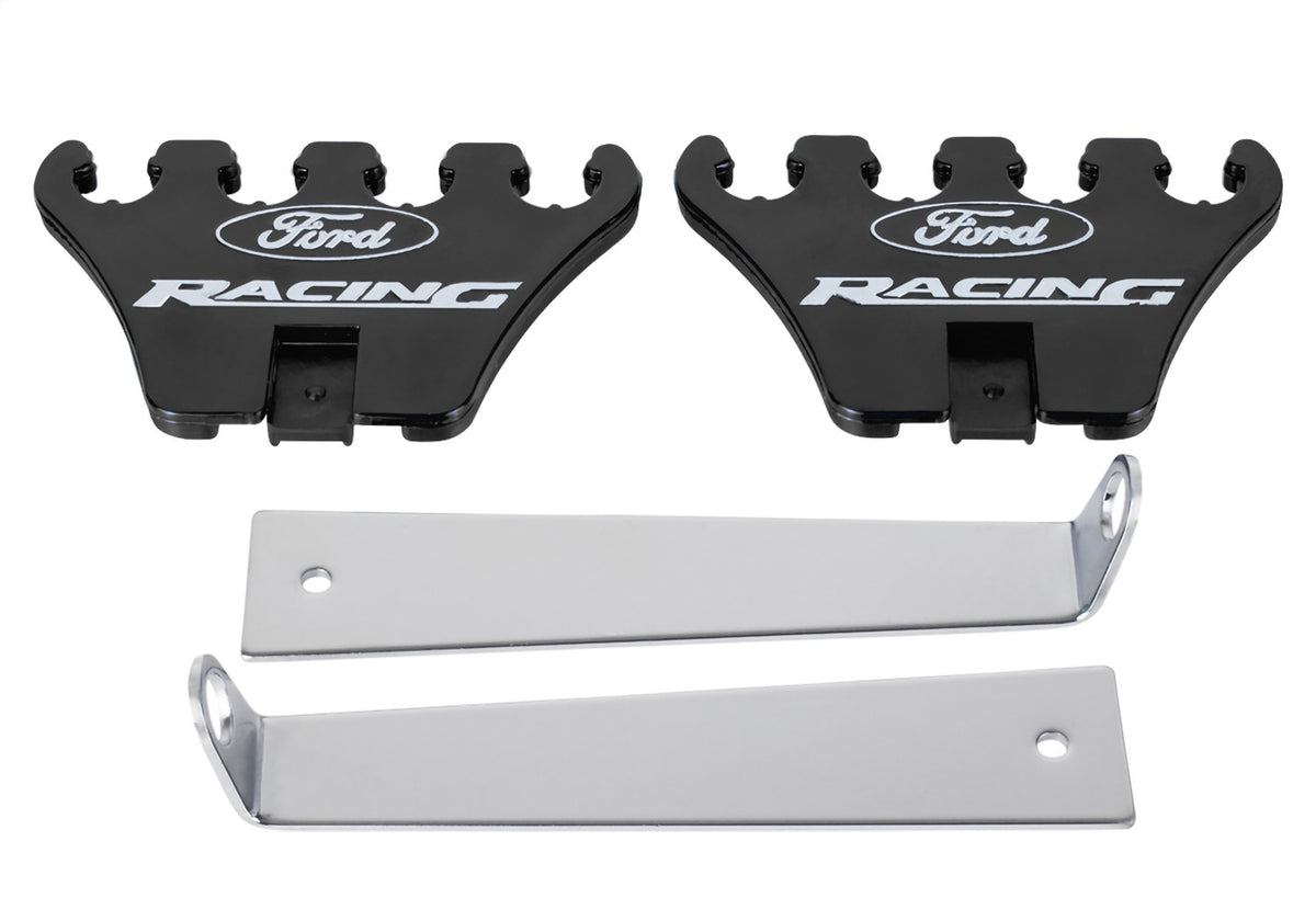 Ford Performance Wire Loom: Ford Racing Logo, Chrome Base/Black — alternate view (FRP302-640)