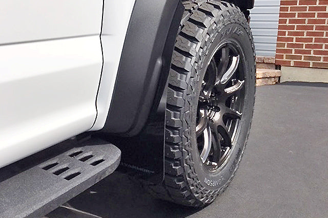 Rally Armor 17-20 Ford F-150 Raptor Gen 2 Black UR Mud Flap w/White Logo - MF53-UR-BLK/WH