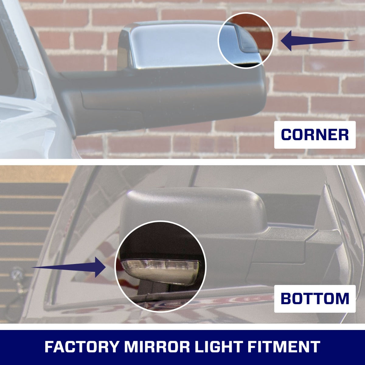 Form Lighting 2009 Ram LED Mirror Lights Corner (Pair) - FL0034