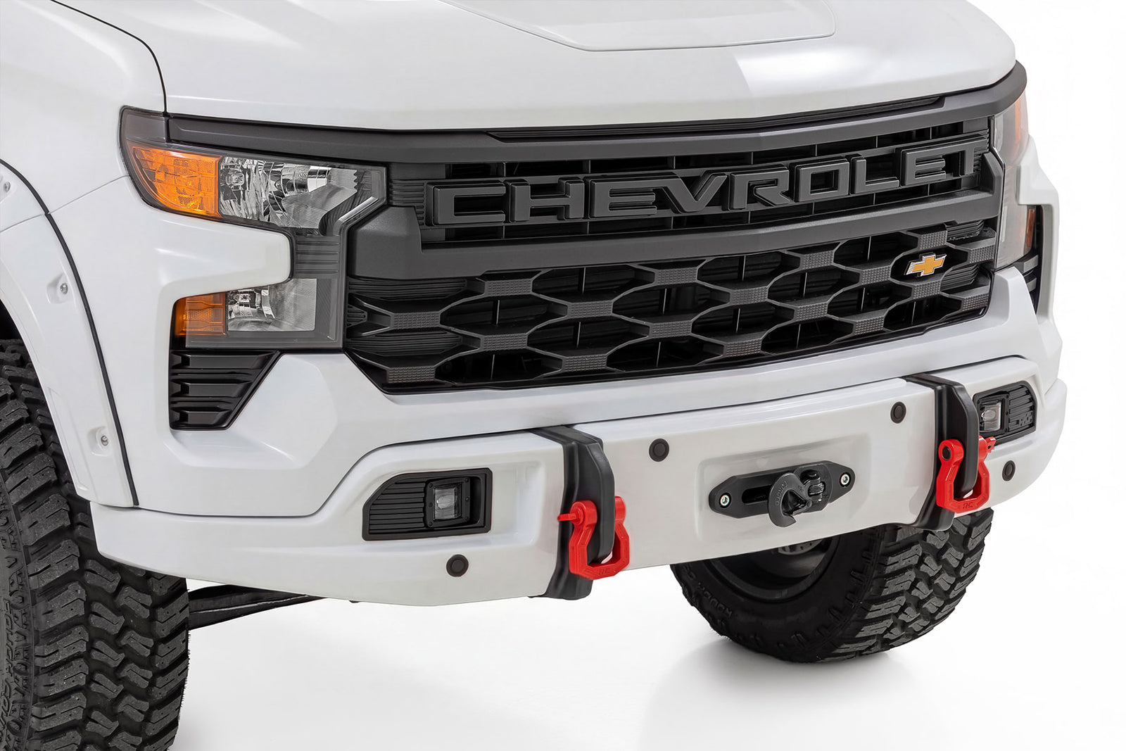 Rough Country - Front FXS Bumper - 12000S - GAZ Summit White - Chevy Silverado 1500 (23-26) - 13007-GAZ