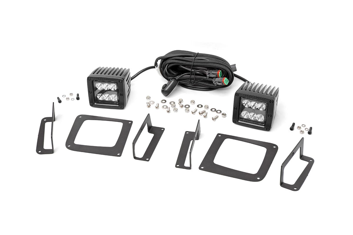 LED Light Kit | Fog Mount | 2&quot; Black Pair | GMC Sierra 1500 2WD/4WD (14-15)