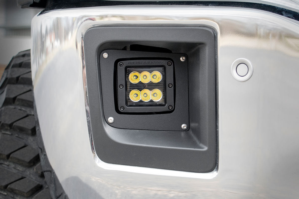 LED Light Kit | Fog Mount | 2&quot; Black Pair | GMC Sierra 1500 2WD/4WD (14-15)