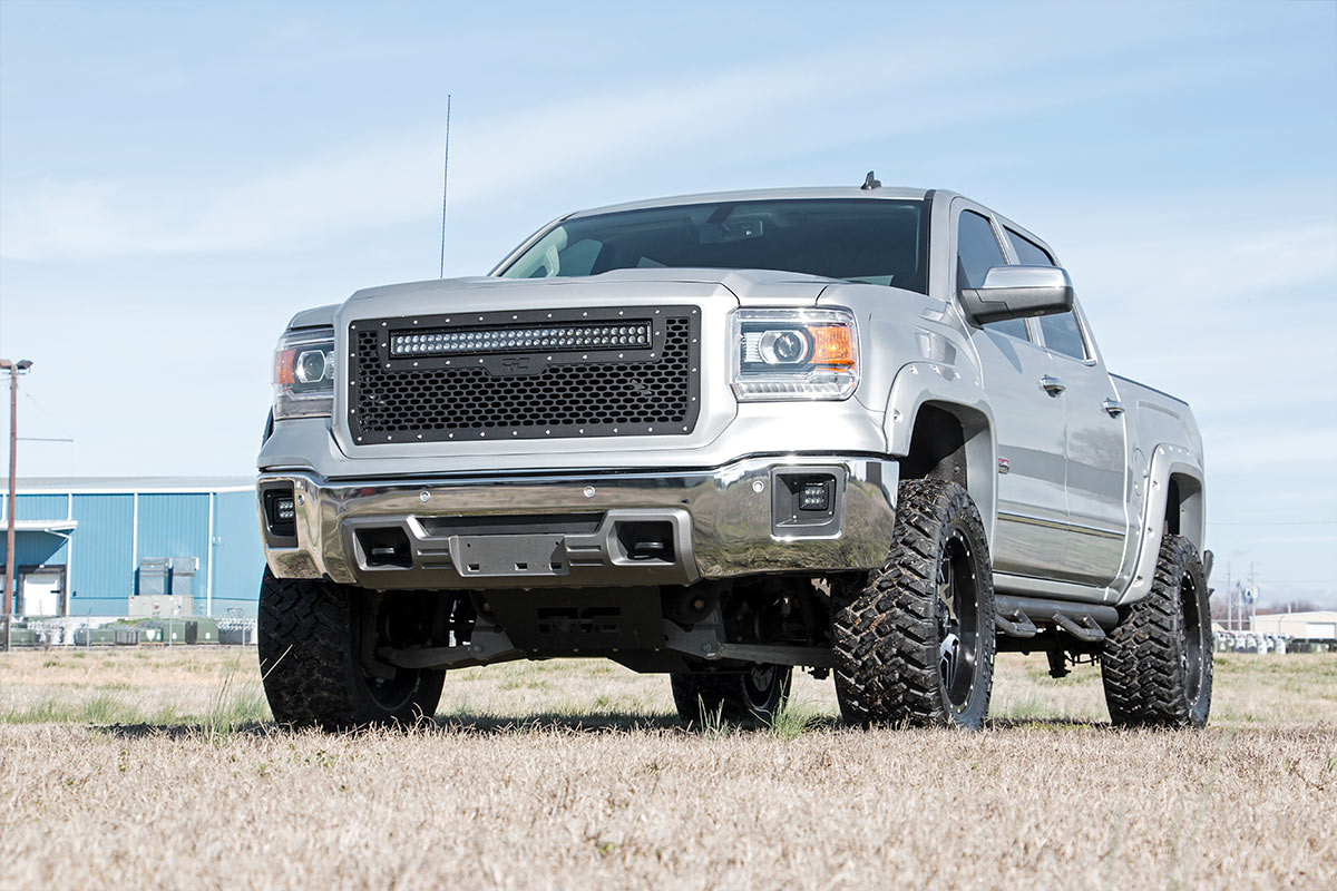 LED Light Kit | Fog Mount | 2&quot; Black Pair | GMC Sierra 1500 2WD/4WD (14-15)