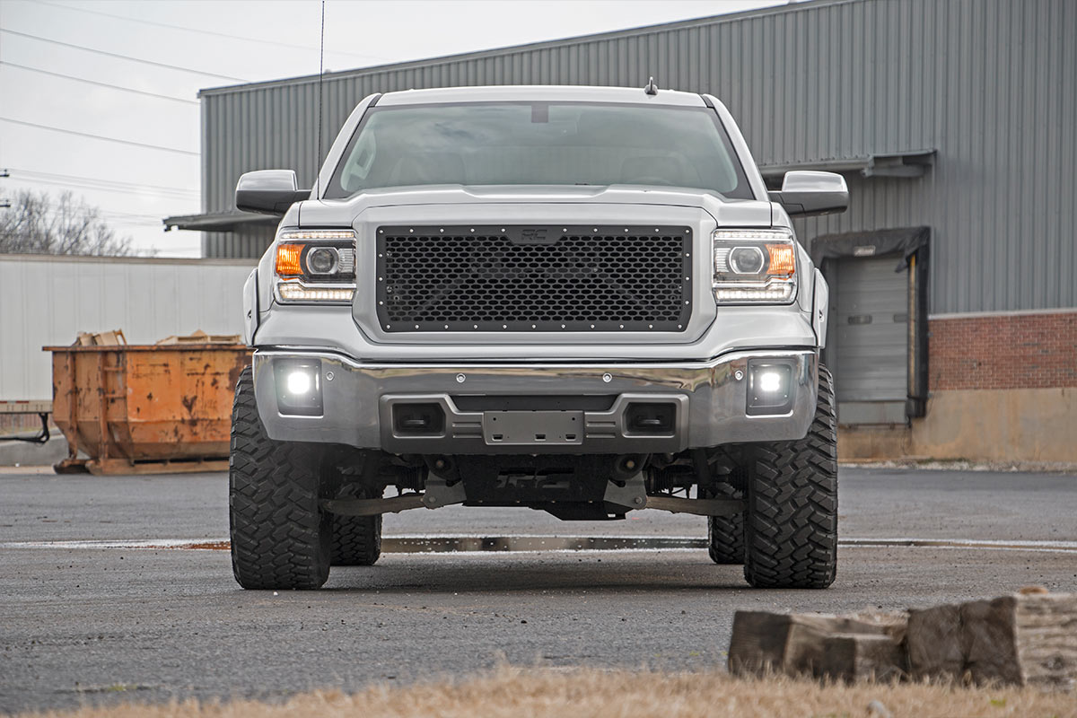 LED Light Kit | Fog Mount | 2&quot; Black Pair | GMC Sierra 1500 2WD/4WD (14-15)