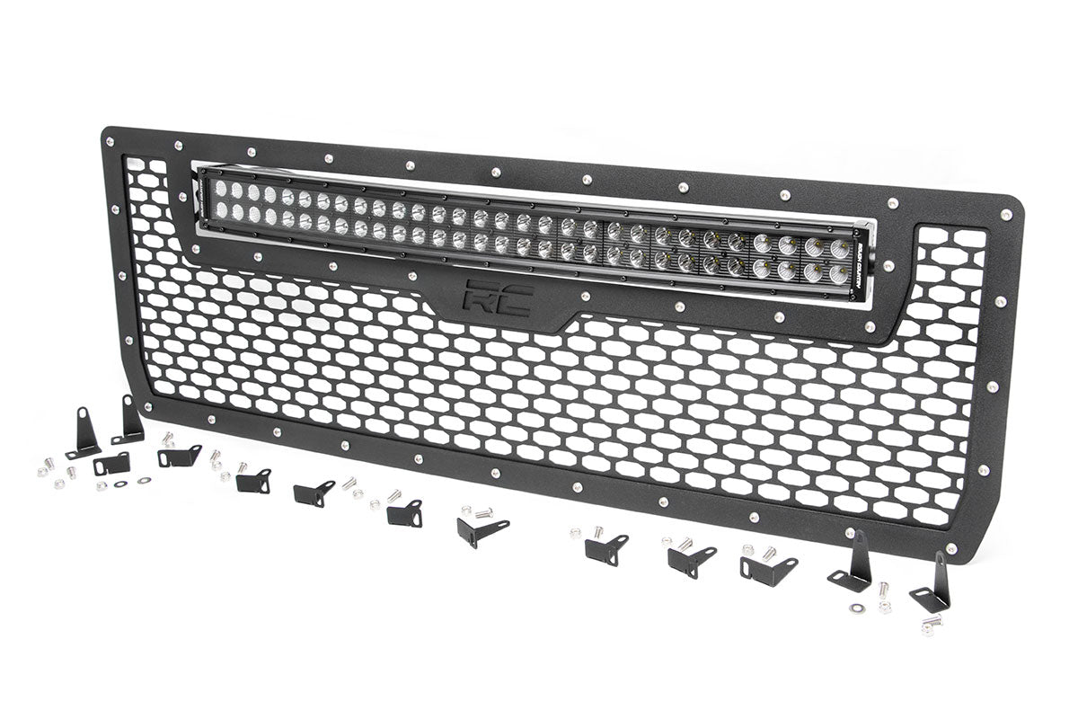 Mesh Grille | 30&quot; Dual Row LED | Black | GMC Sierra 1500 2WD/4WD (2014-2015)