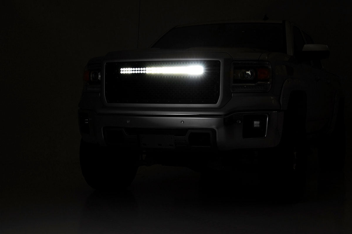 Mesh Grille | 30&quot; Dual Row LED | Black | Amber DRL | GMC Sierra 1500 (14-15)
