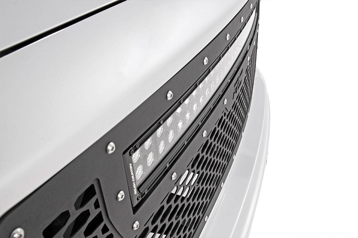 Mesh Grille | 30&quot; Dual Row LED | Black | GMC Sierra 1500 2WD/4WD (2014-2015)