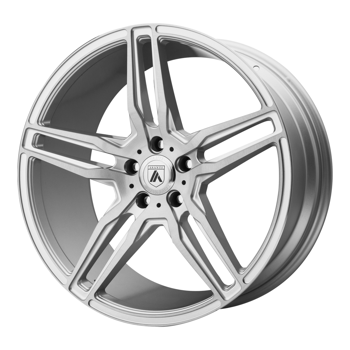 Asanti Black Abl-12 Orion 22X10.5 5X115 +25MM Brush Silver W/ Carbon Inserts