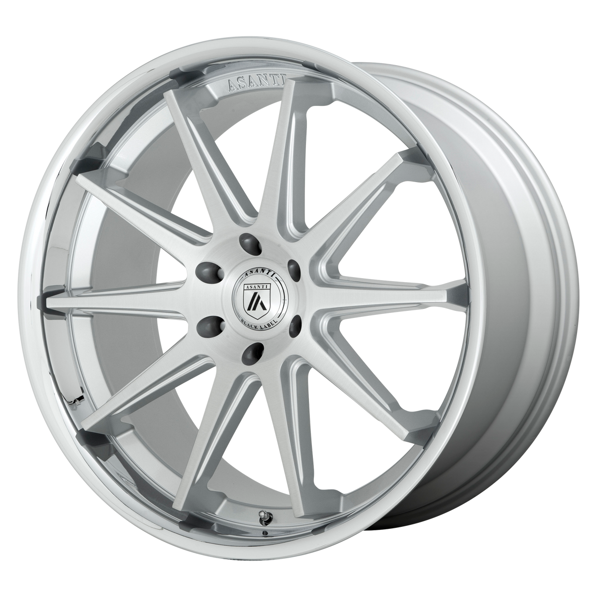 Asanti Black Abl-29 Emperor 22X10 5X120 +30MM Brushed Silver W/ Chrome Lip