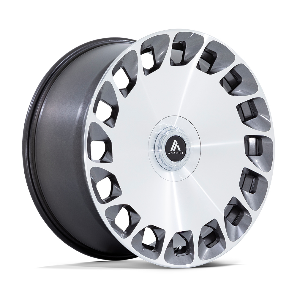 Asanti Black Ab045 Aristocrat 24X10 6X135/6X139.7/6X139 +30MM Gloss Platinum Bright Mach Fc