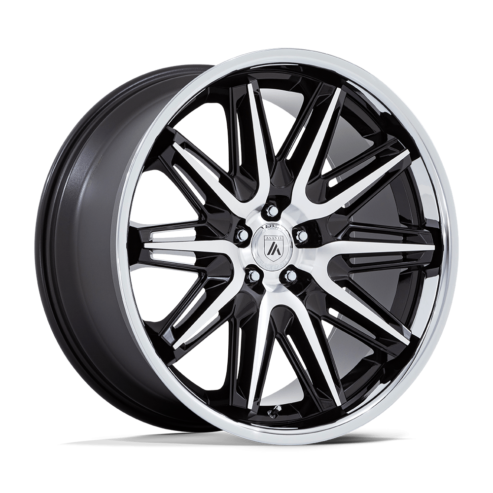 Asanti Black Ab047 Imperator 22X9 5X112 +27MM Gloss Black Machined W/ Ss Lip