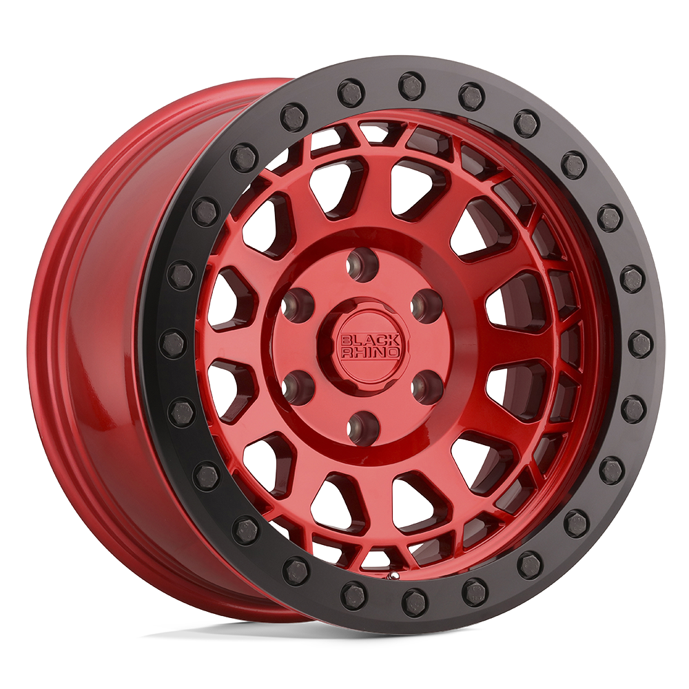 Black Rhino Hard Alloys Primm Beadlock 17X8.5 8X165.1 -38MM Candy Red W/ Black Ring