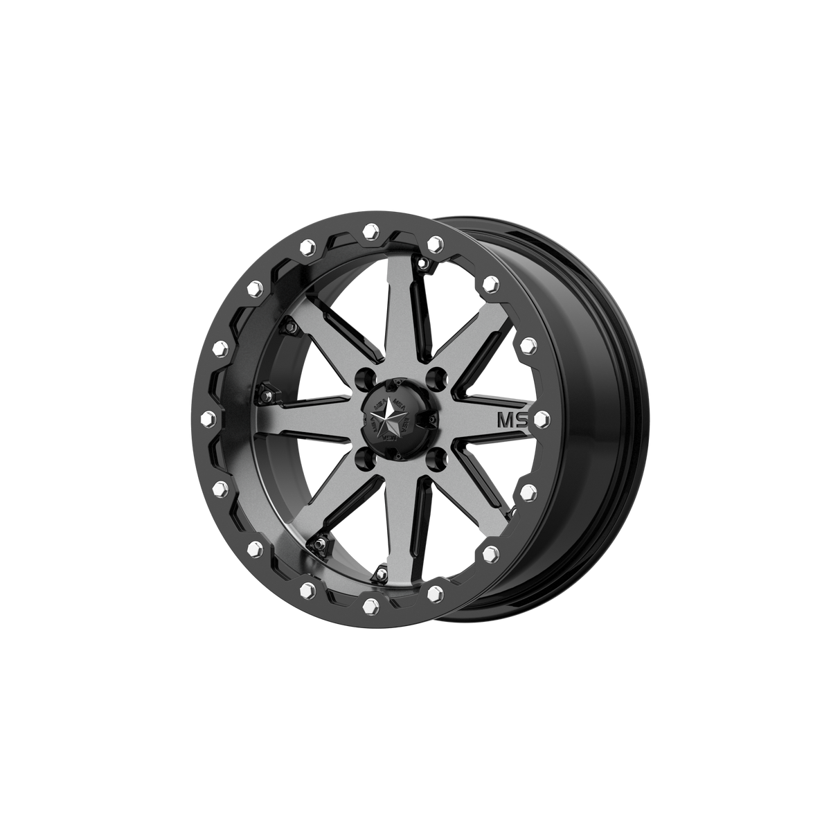 MSA Offroad Wheels M21 Lok Utv Beadlock 14X7 4X156 +0MM Charcoal Tint