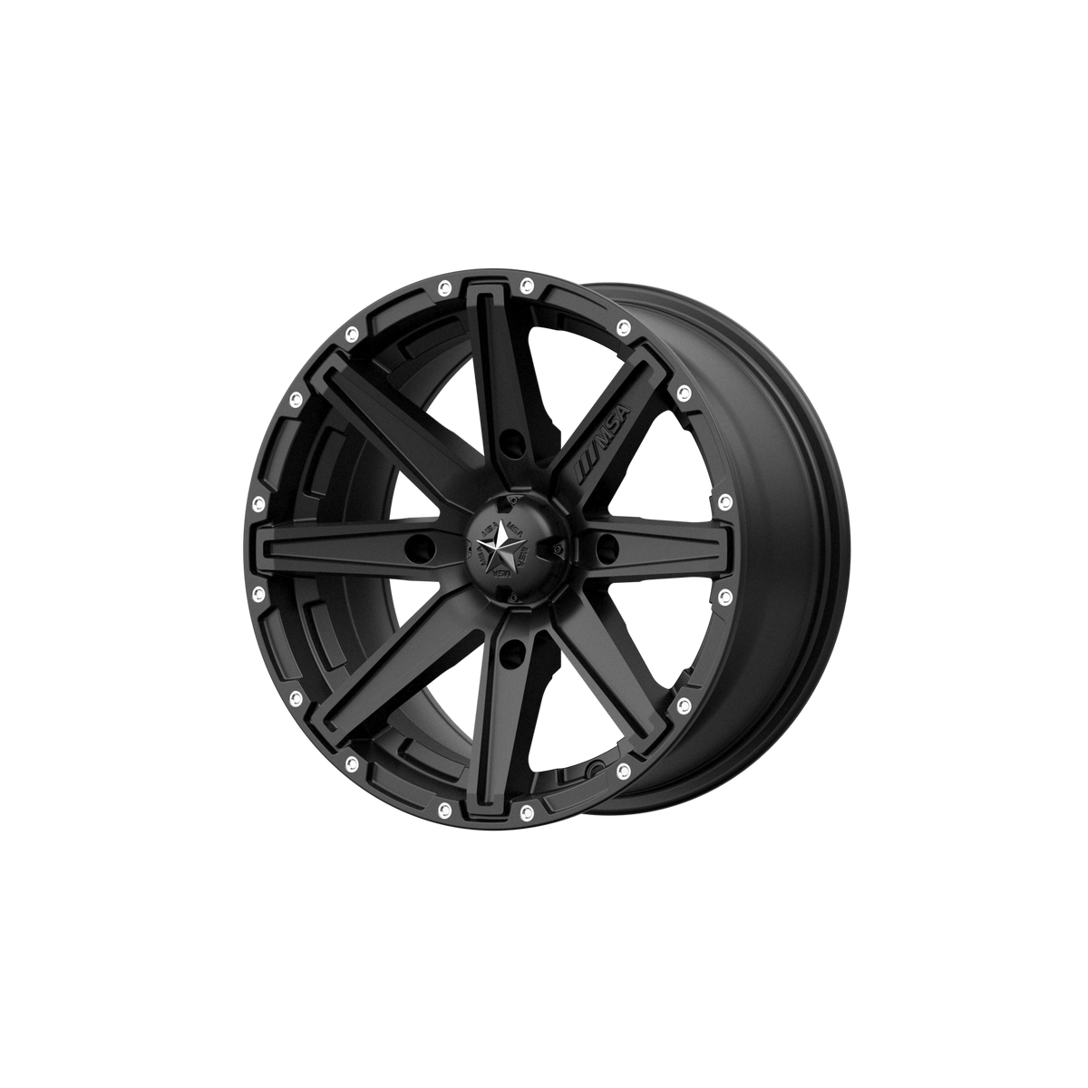 MSA Offroad Wheels M33 Clutch Utv 12X7 4X110 +10MM Satin Black