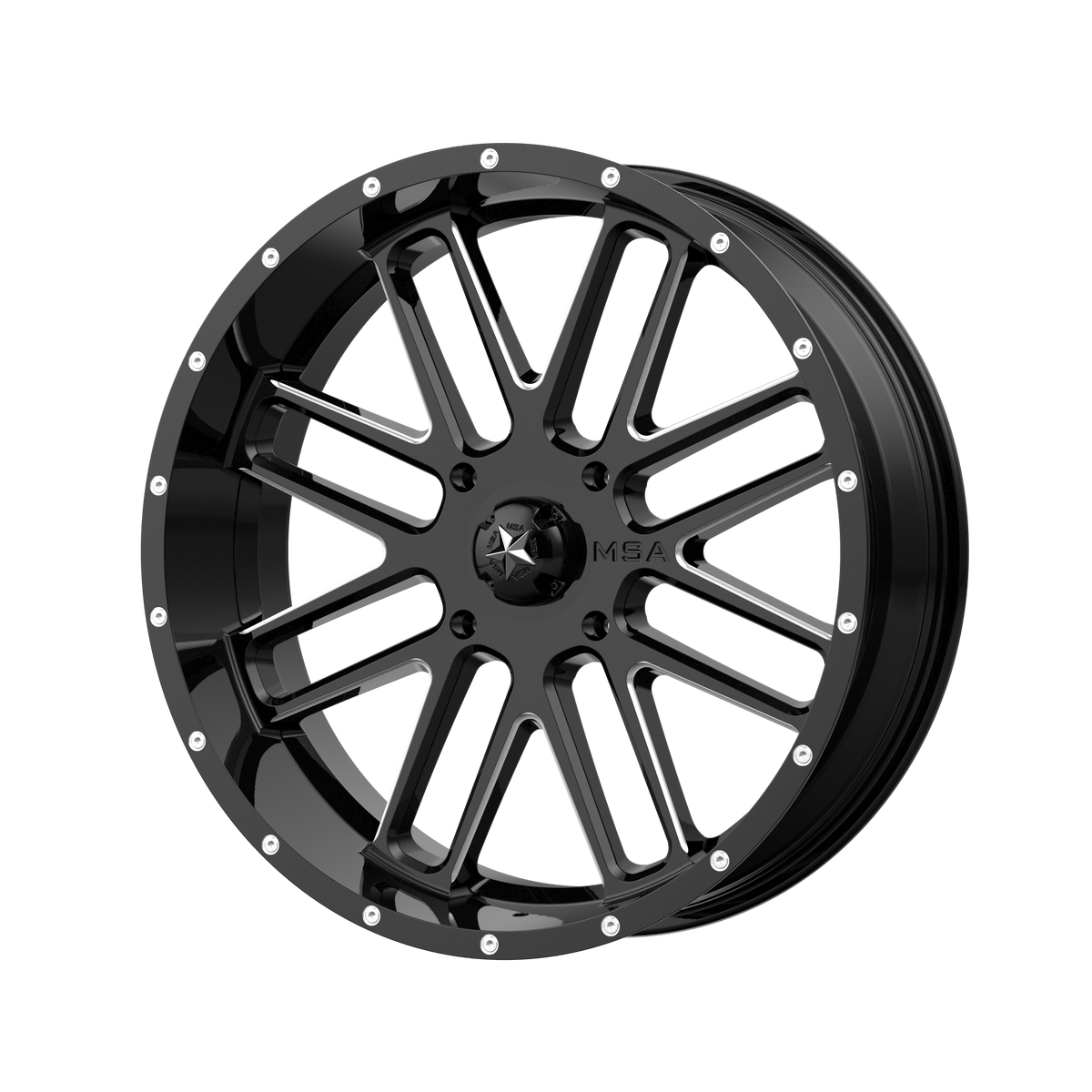 MSA Offroad Wheels M35 Bandit Utv 20X7 4X137 +0MM Gloss Black Milled
