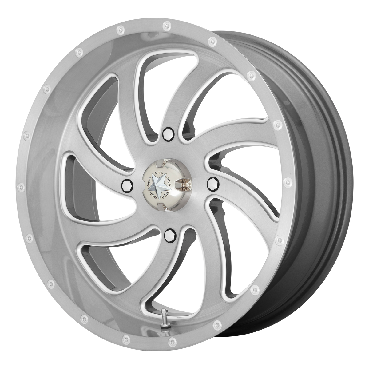 MSA Offroad Wheels M36 Switch Utv 22X7 4X156 +0MM Brushed Titanium