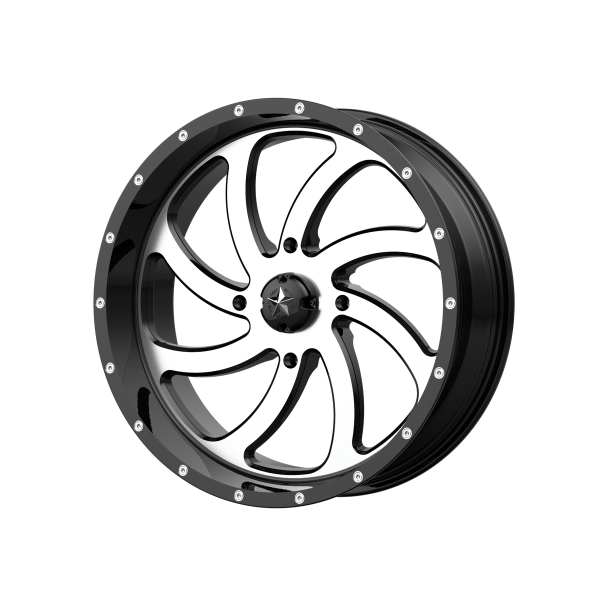 MSA Offroad Wheels M36 Switch Utv 20X7 4X137 +0MM Machined Gloss Black
