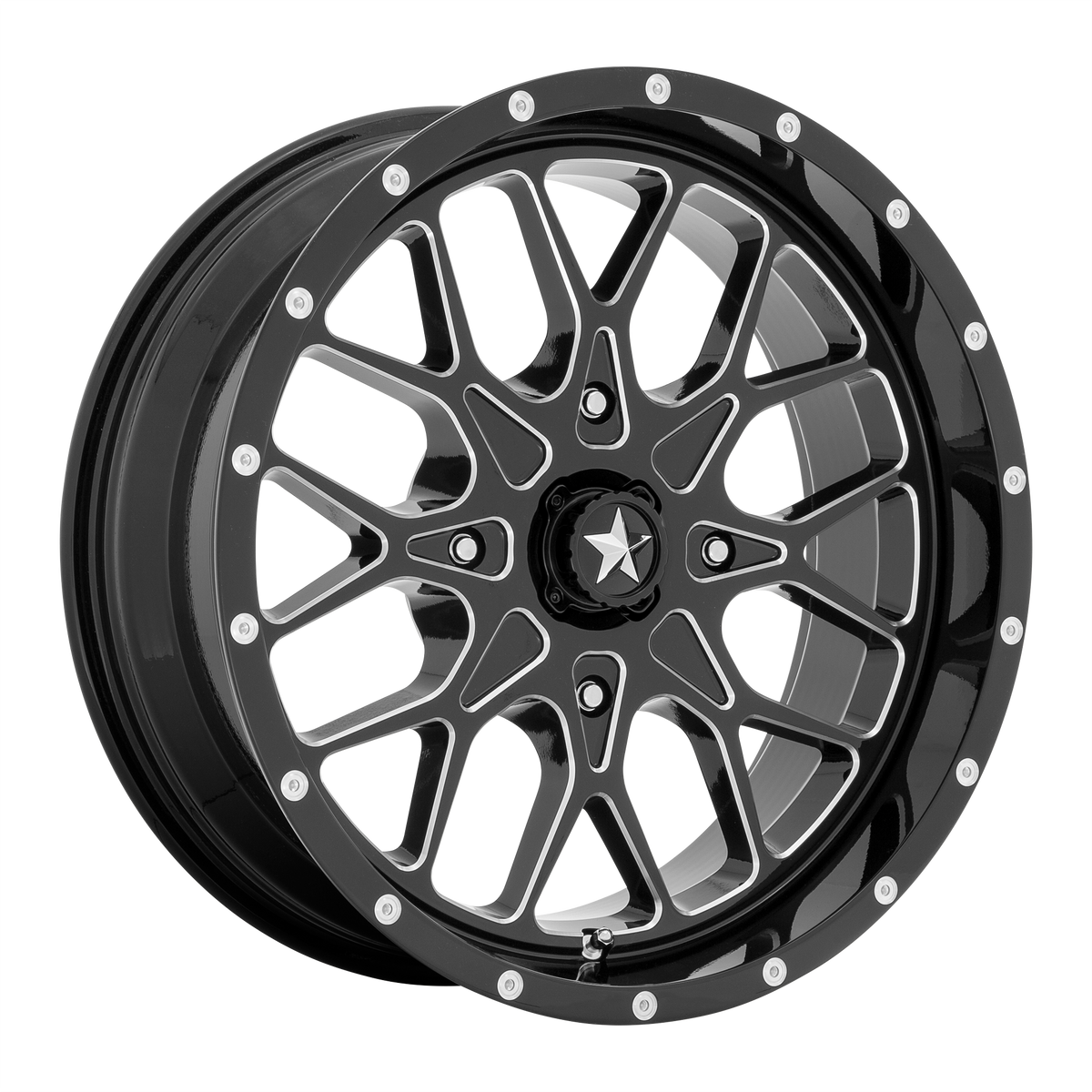 MSA Offroad Wheels M45 Portal Utv 24X7 4X156 +0MM Gloss Black Milled