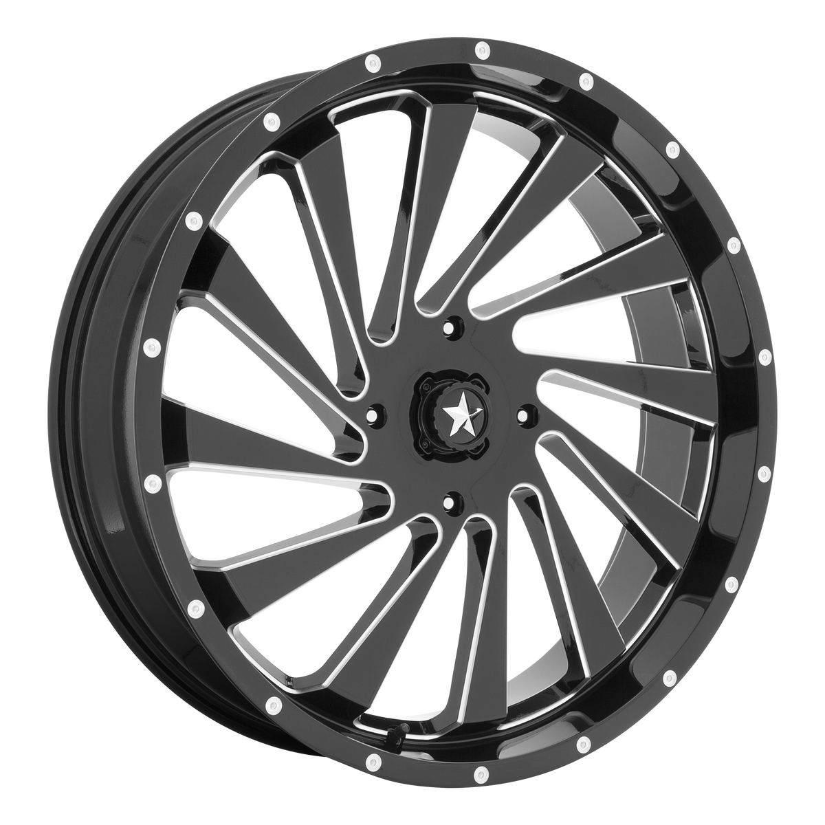 MSA Offroad Wheels M46 Blade Utv 18X7 4X137 +0MM Gloss Black Milled