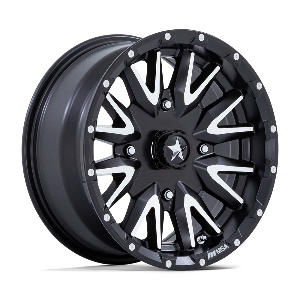 MSA Offroad Wheels M49 Creed Utv 15X7 4X137 +10MM Matte Black Machined