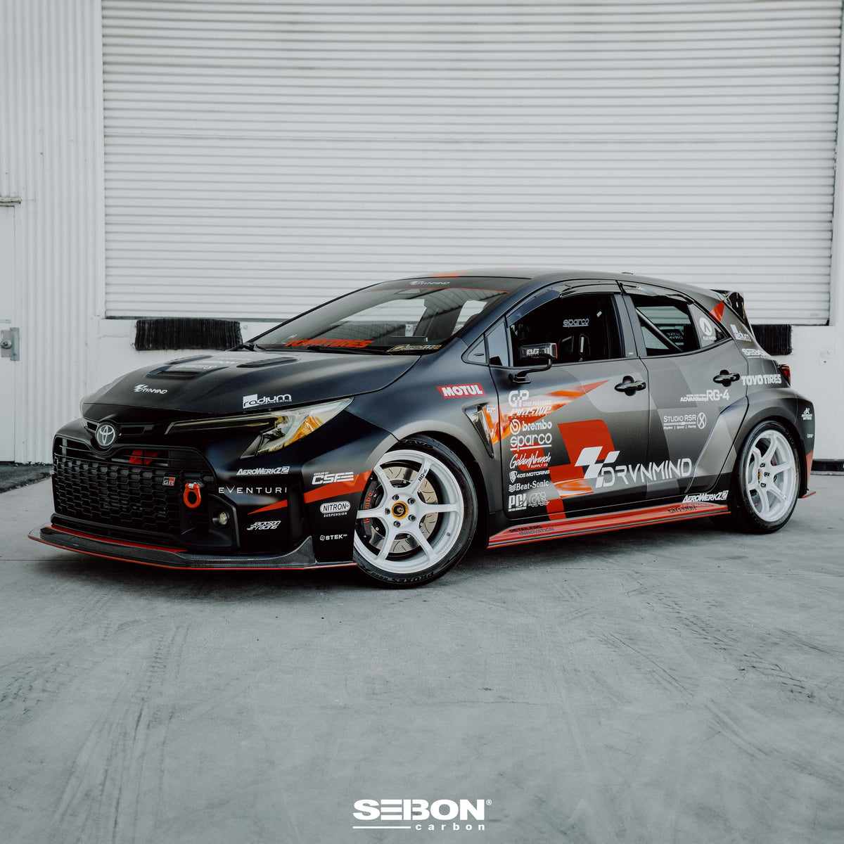 Seibon 2023 Toyota GR Corolla VS-Style Double-Sided Carbon Hood  - Gloss Finish - HD23TYGRCOR-VS-DS