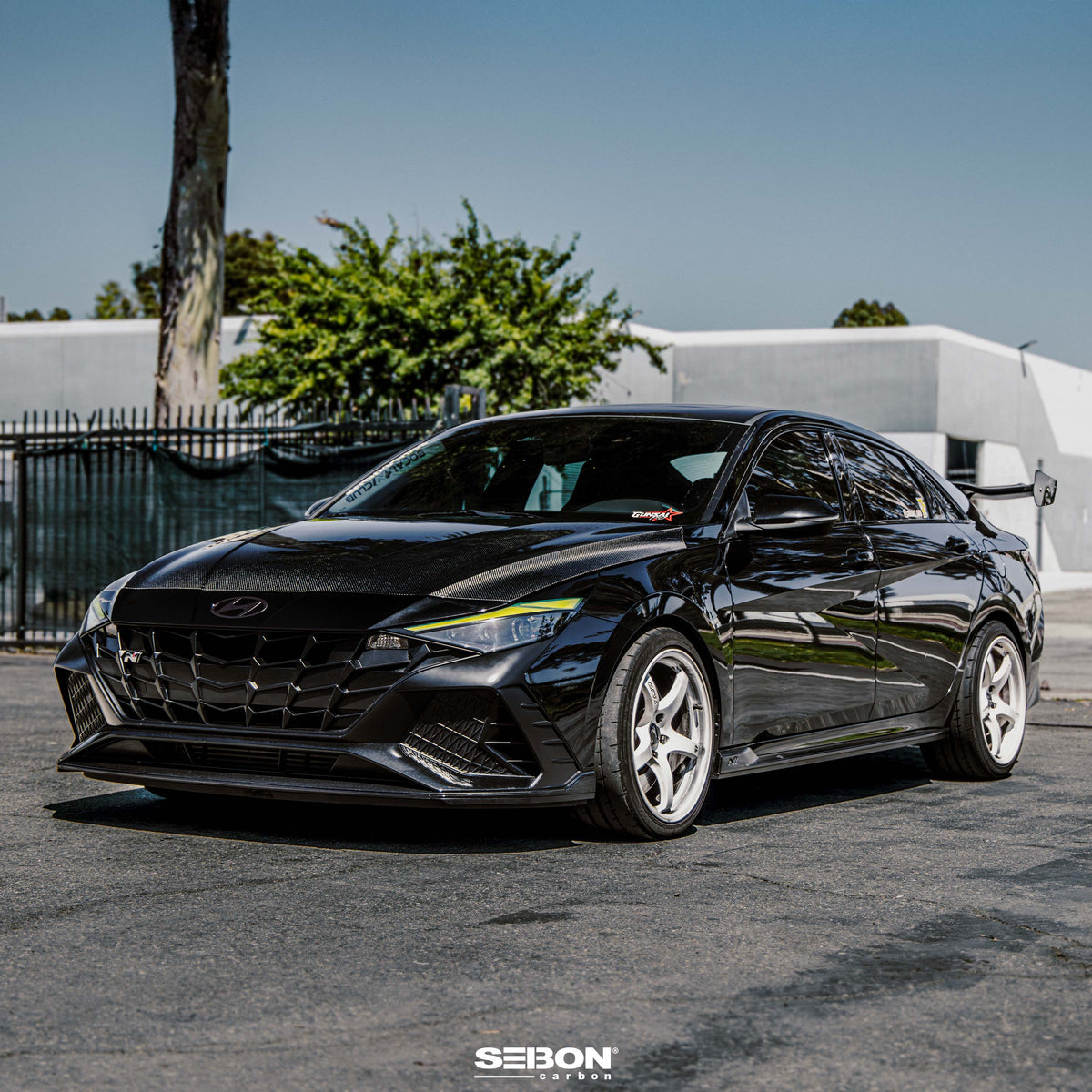 Seibon 21-24 Hyundai Elantra OE-Style Carbon Fiber Hood - HD24HYELN-OE