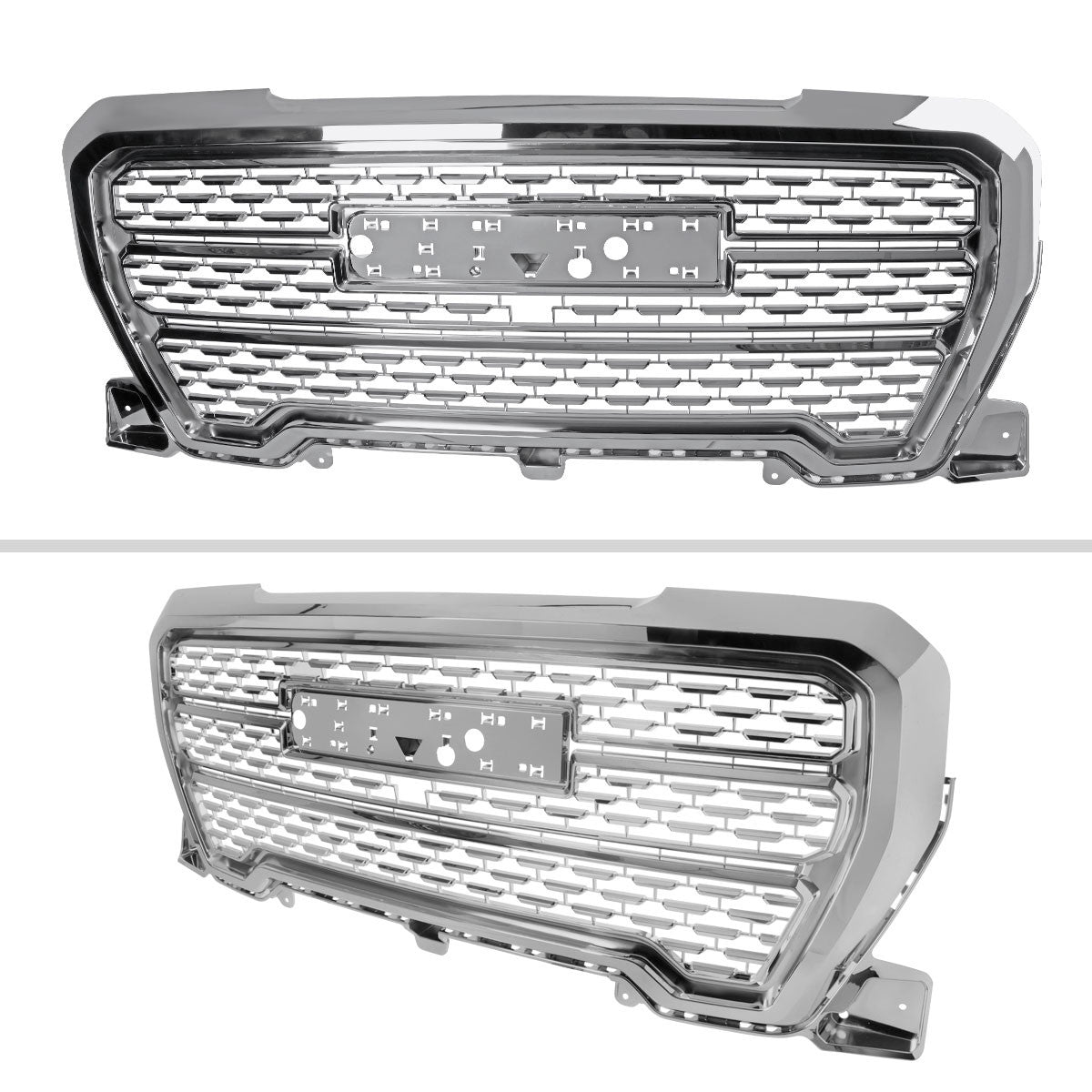 Spec-D Tuning - 2019-2021 GMC Sierra 1500 Chrome Denali Mesh Grille - HG-GMC1915C-JB