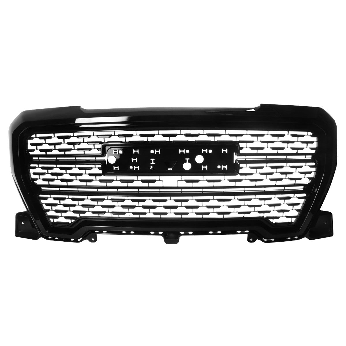Spec-D Tuning - 2019-2020 GMC Sierra 1500 Glossy Black ABS Mesh Grille - HG-GMC1915JM-GL