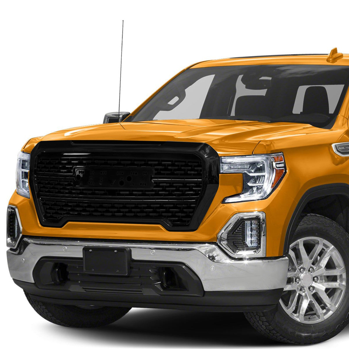 Spec-D Tuning - 2019-2020 GMC Sierra 1500 Glossy Black ABS Mesh Grille - HG-GMC1915JM-GL