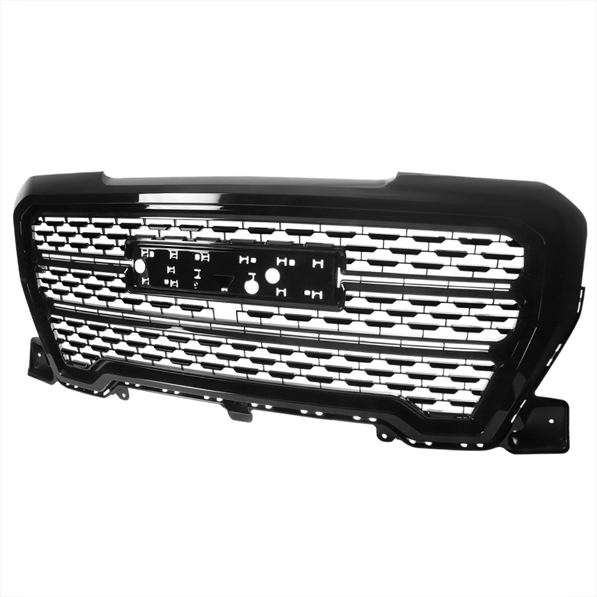 Spec-D Tuning - 2019-2020 GMC Sierra 1500 Glossy Black ABS Mesh Grille - HG-GMC1915JM-GL