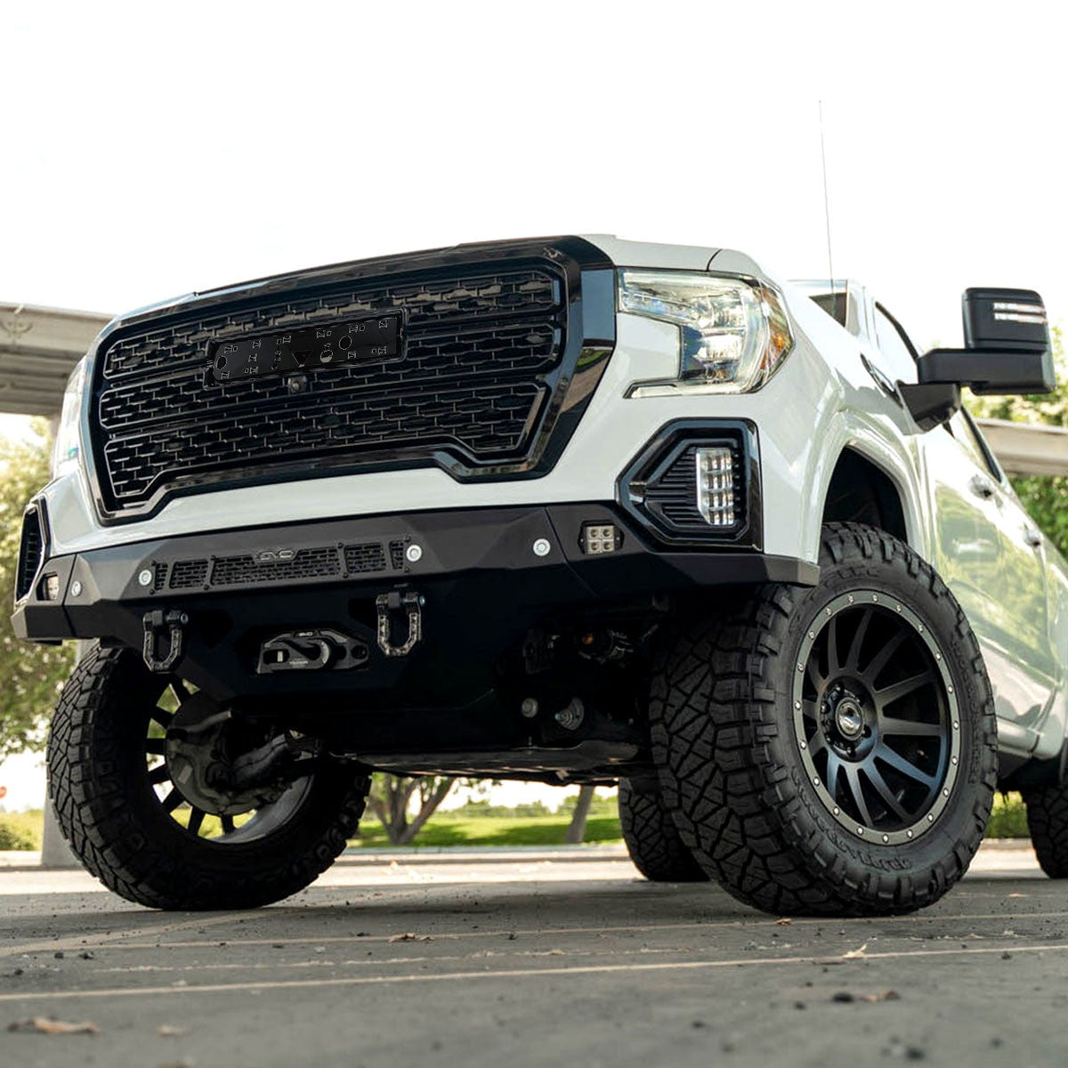 Spec-D Tuning - 2019-2021 GMC Sierra 1500 Matte Black Denali Mesh Grille - HG-GMC1915JM-JB