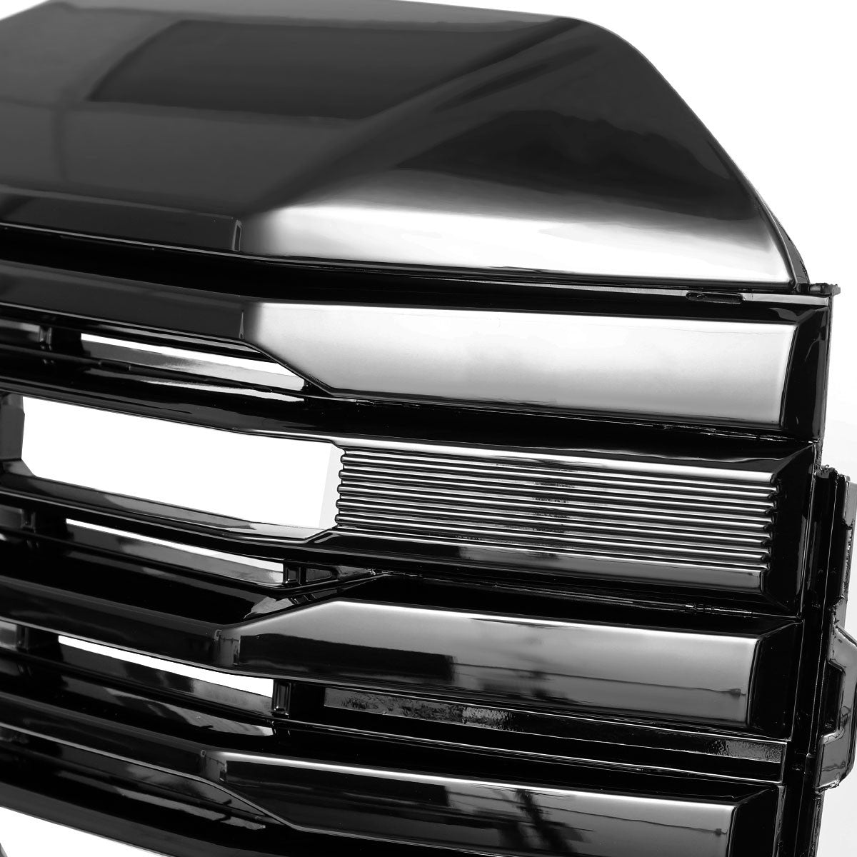 Spec-D Tuning - 2022-2025 GMC Sierra 1500 Glossy Black AT4 Style Mesh Front Upper Hood Grille - HG-GMC2215AT4JM-JB