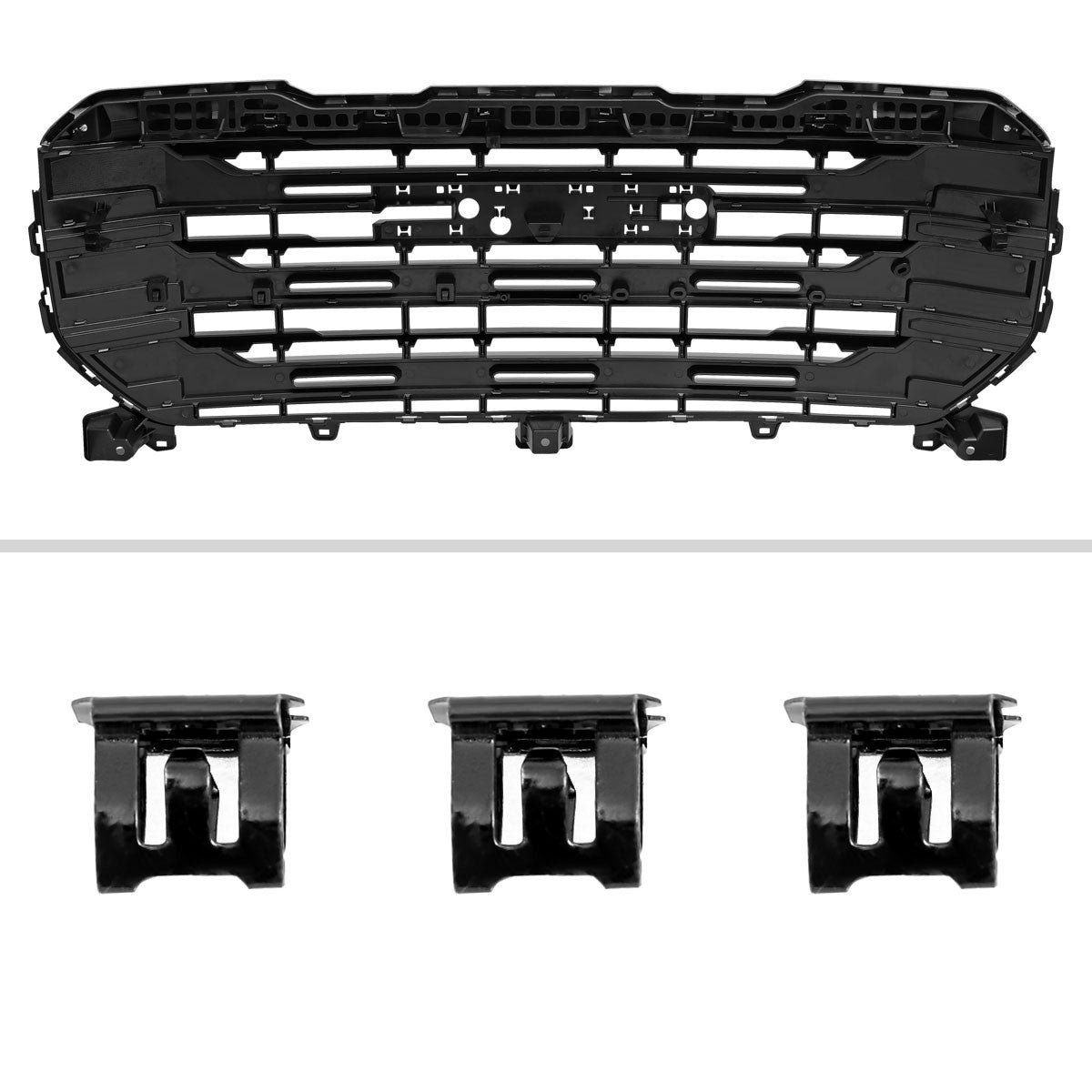 Spec-D Tuning - 2022-2025 GMC Sierra 1500 Chrome SLE Style Mesh Front Upper Hood Grille - HG-GMC2215C-JB