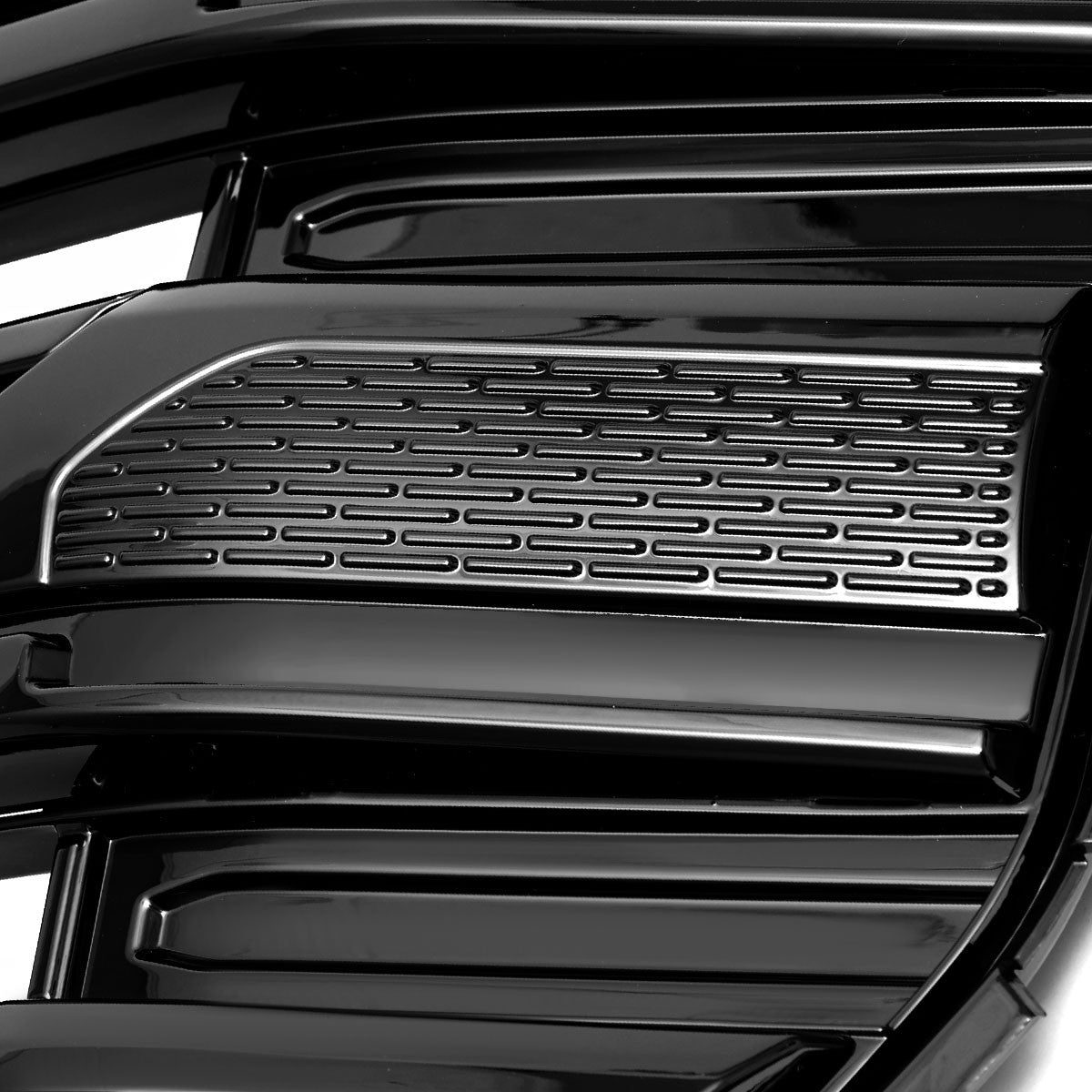 Spec-D Tuning - 2022-2025 GMC Sierra 1500 Glossy Black SLE Style Mesh Front Upper Hood Grille - HG-GMC2215JM-JB